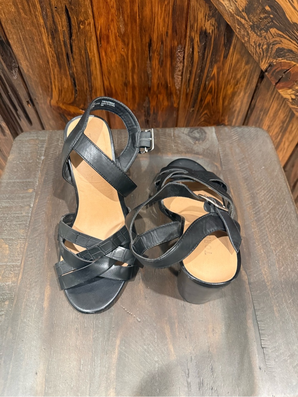 torrid Black Strappy Block Heel Sandals